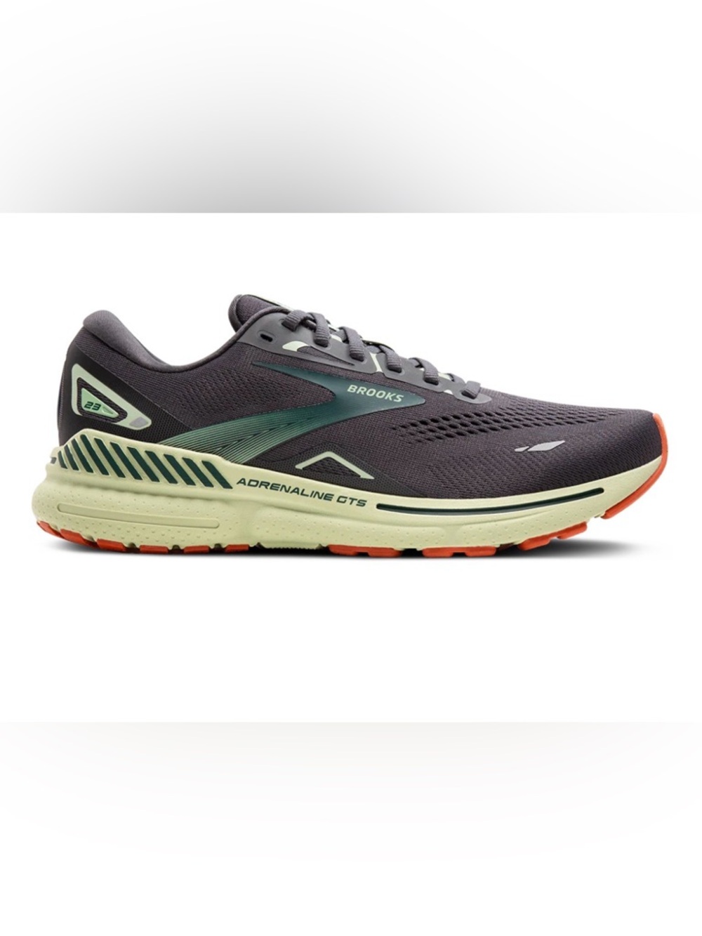 Brooks Adrenaline GTS 23 Mens Running Shoes Ebony Smoke Green Clay Size 12